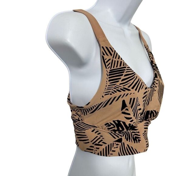 Aerie green and tan sports bra, size L A550 - Picture 3 of 7